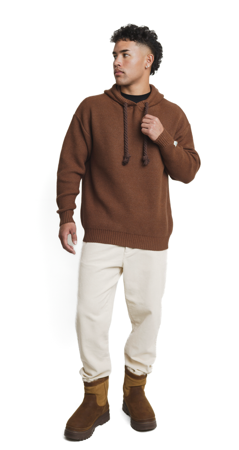 Lodge Knit Hoodie - Chestnut Brown-2