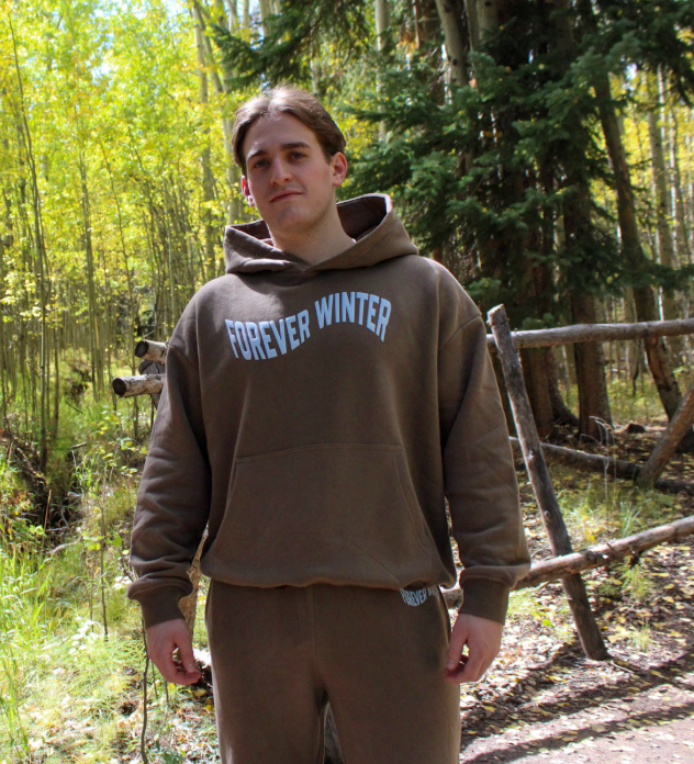Forever Ease Hoodie – relaxed fit cotton hoodie with wavy Forever Winter chest logo, view 3