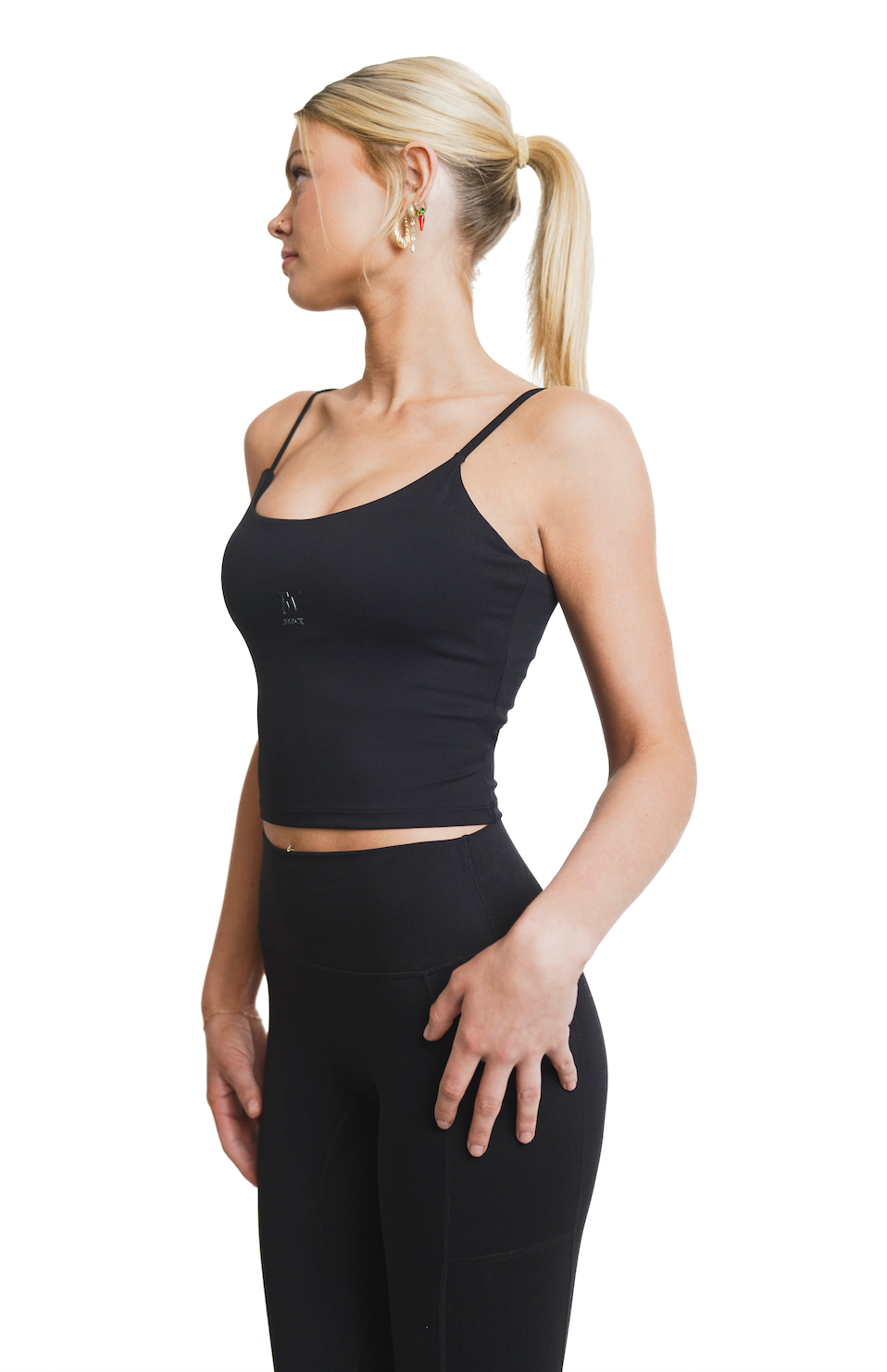 Flex Crop Cami - Timber Black-2