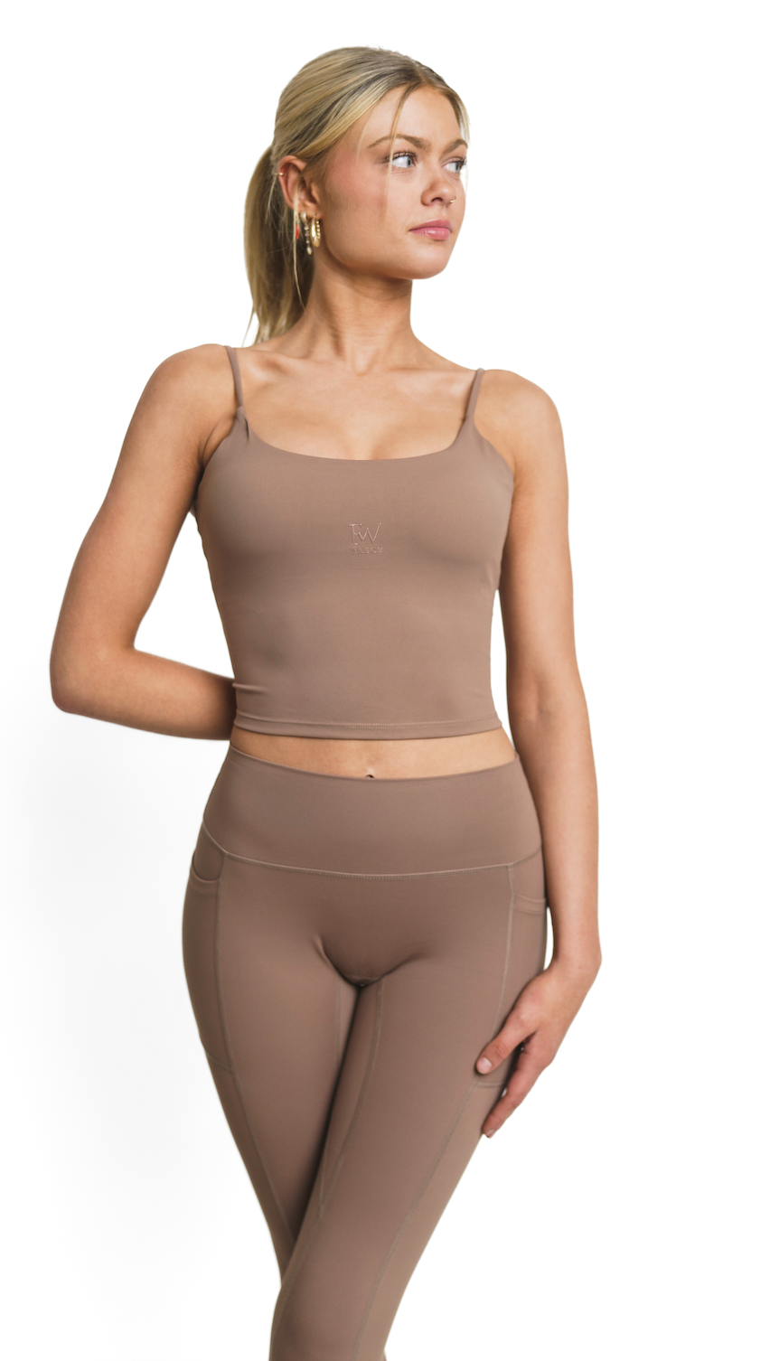 Flex Crop Cami - Trail-stone Brown-1