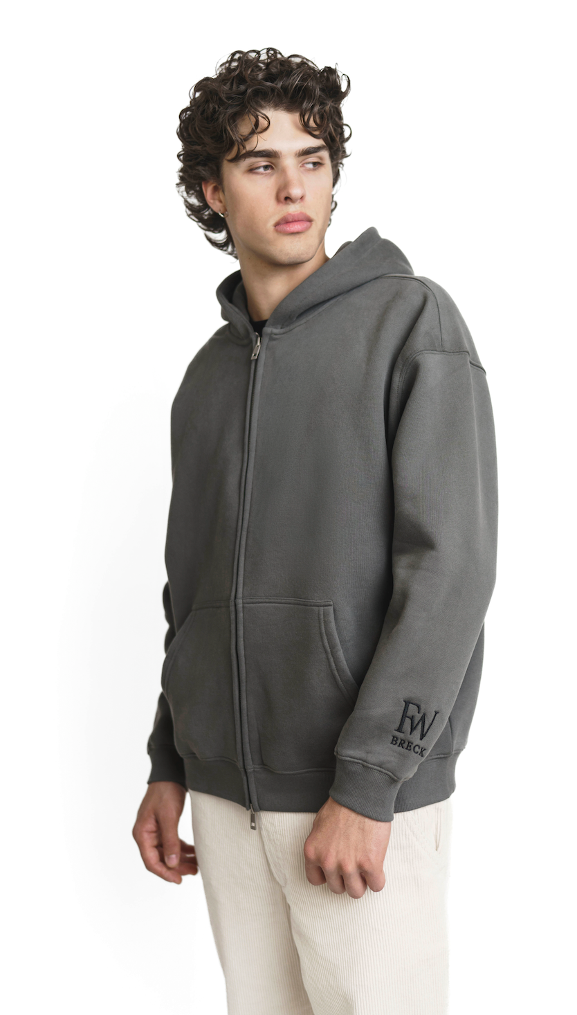 Forever Cozy Zip Hoodie - Rock Gray-1