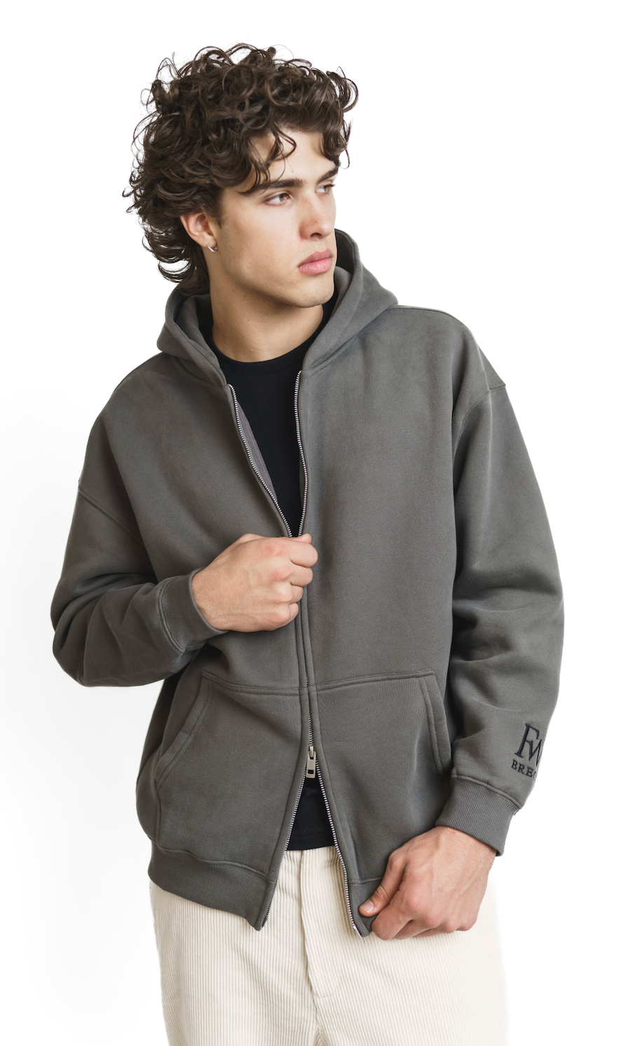 Forever Cozy Zip Hoodie - Rock Gray-2