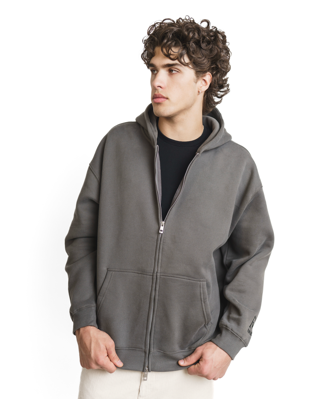 Forever Cozy Zip Hoodie - Rock Gray-4
