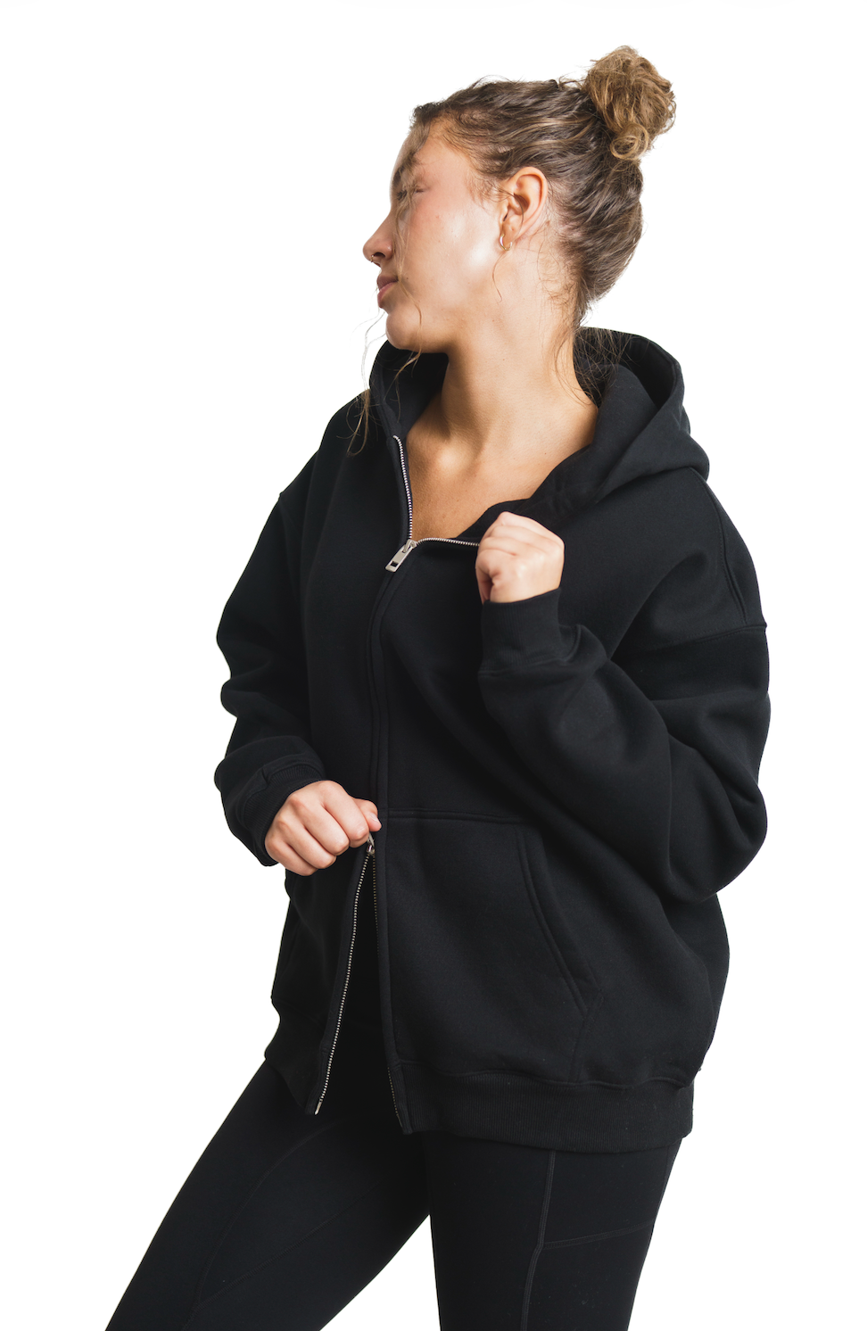 Forever Cozy Zip Hoodie - Timber Black (Women's)-4