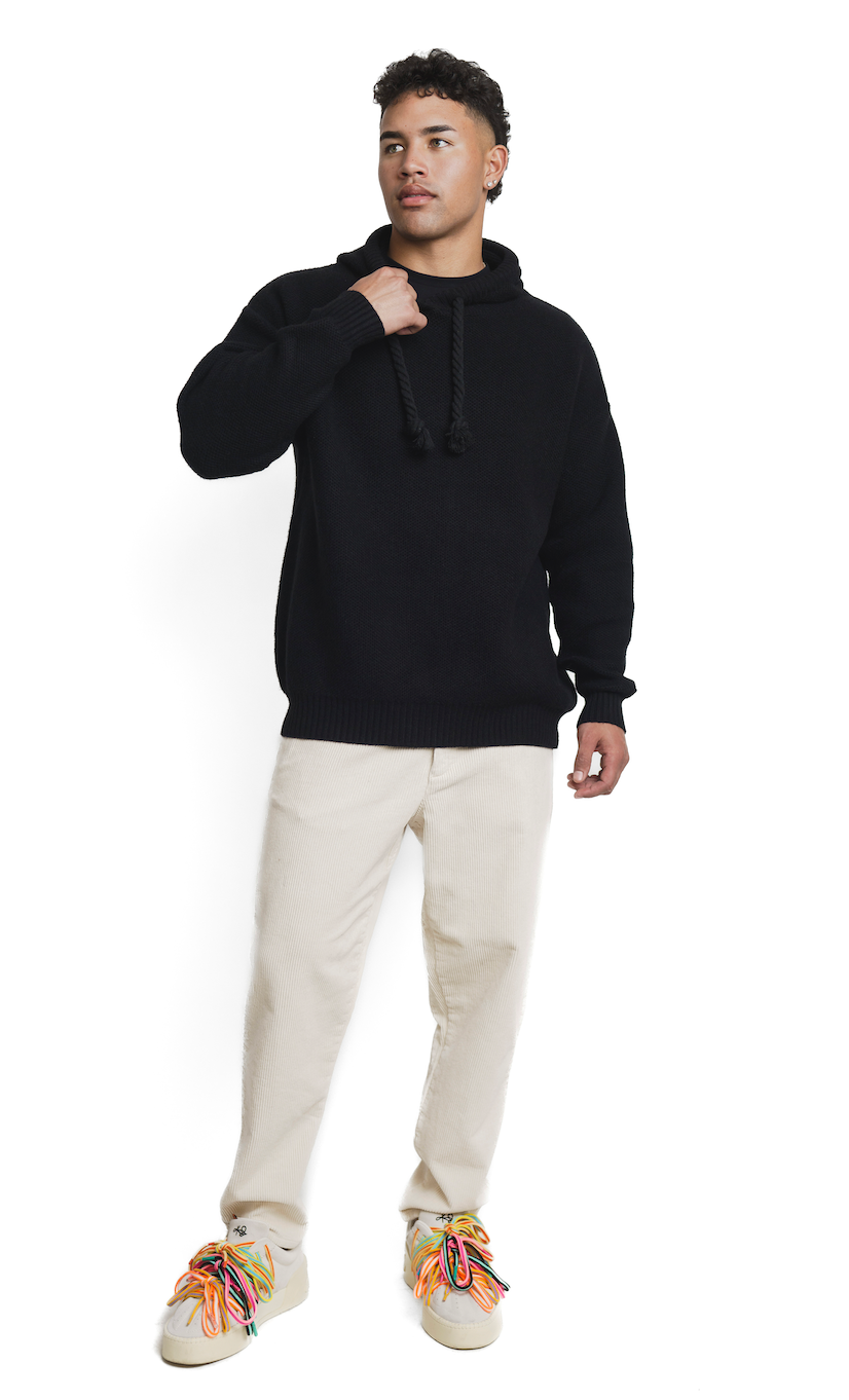 Lodge Knit Hoodie - Timber Black