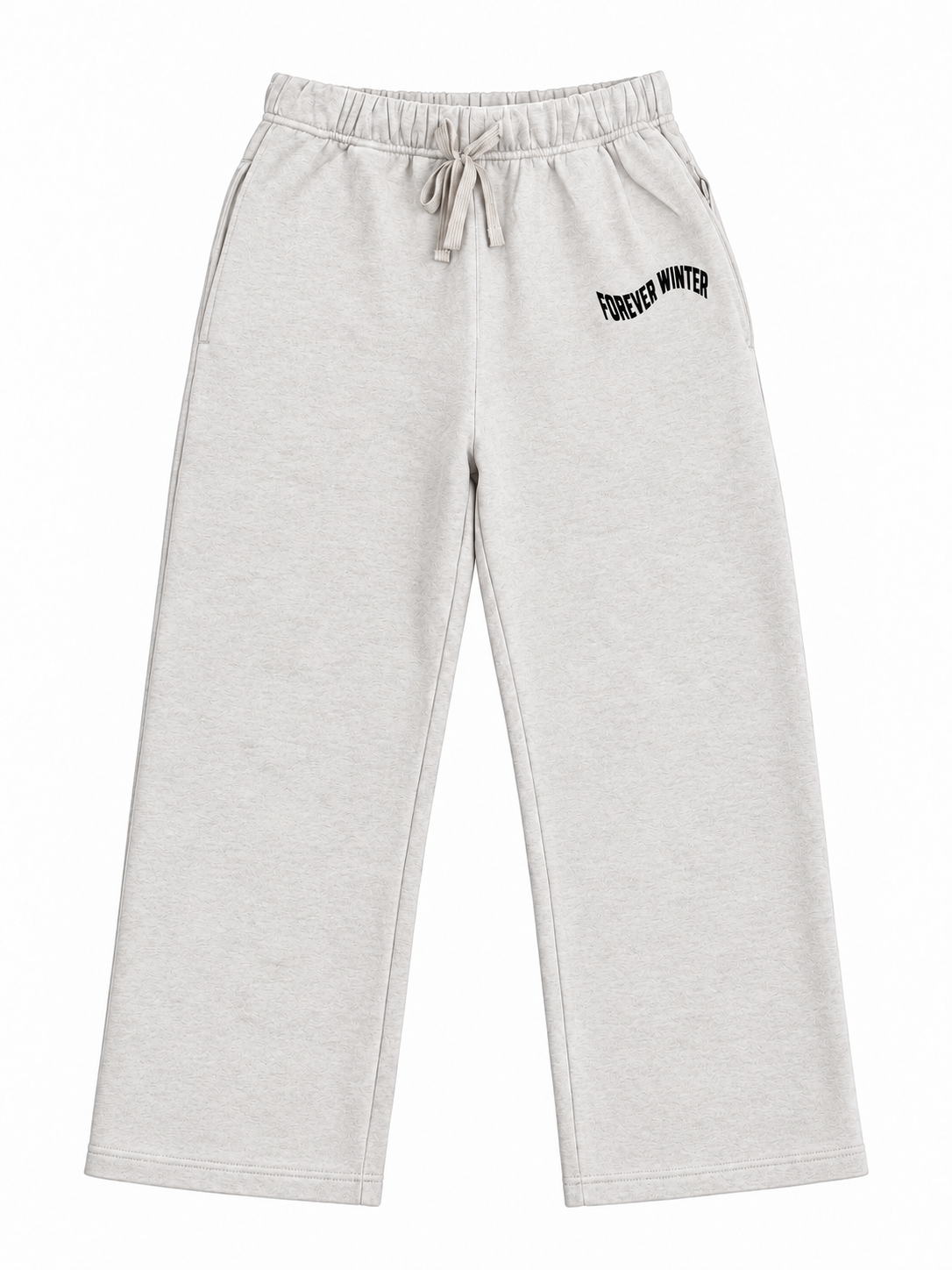 Forever Ease Pants – relaxed straight leg cotton sweatpants with wavy Forever Winter logo