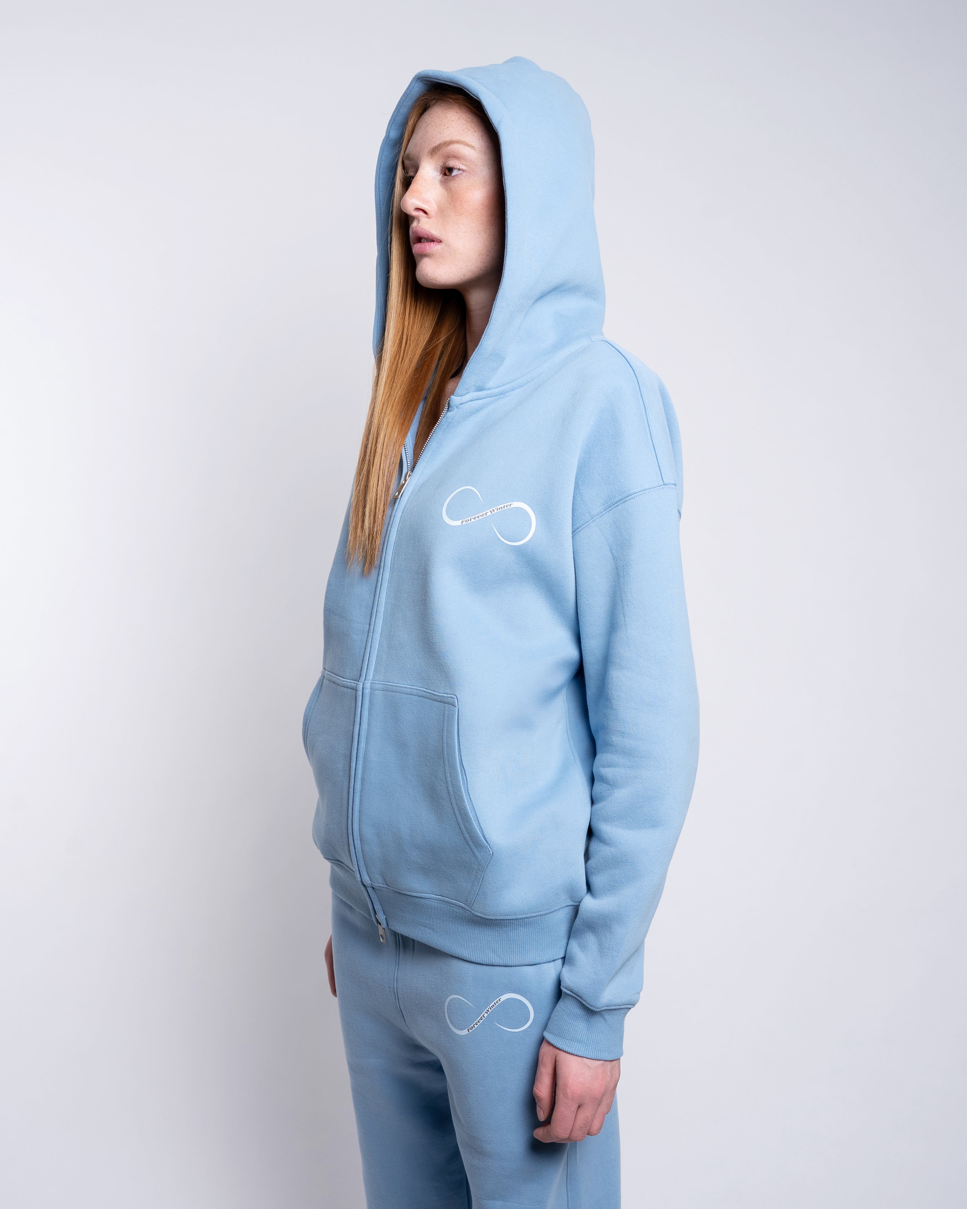 Forever Cozy Zip Hoodie - Ice Blue (Women's)-3