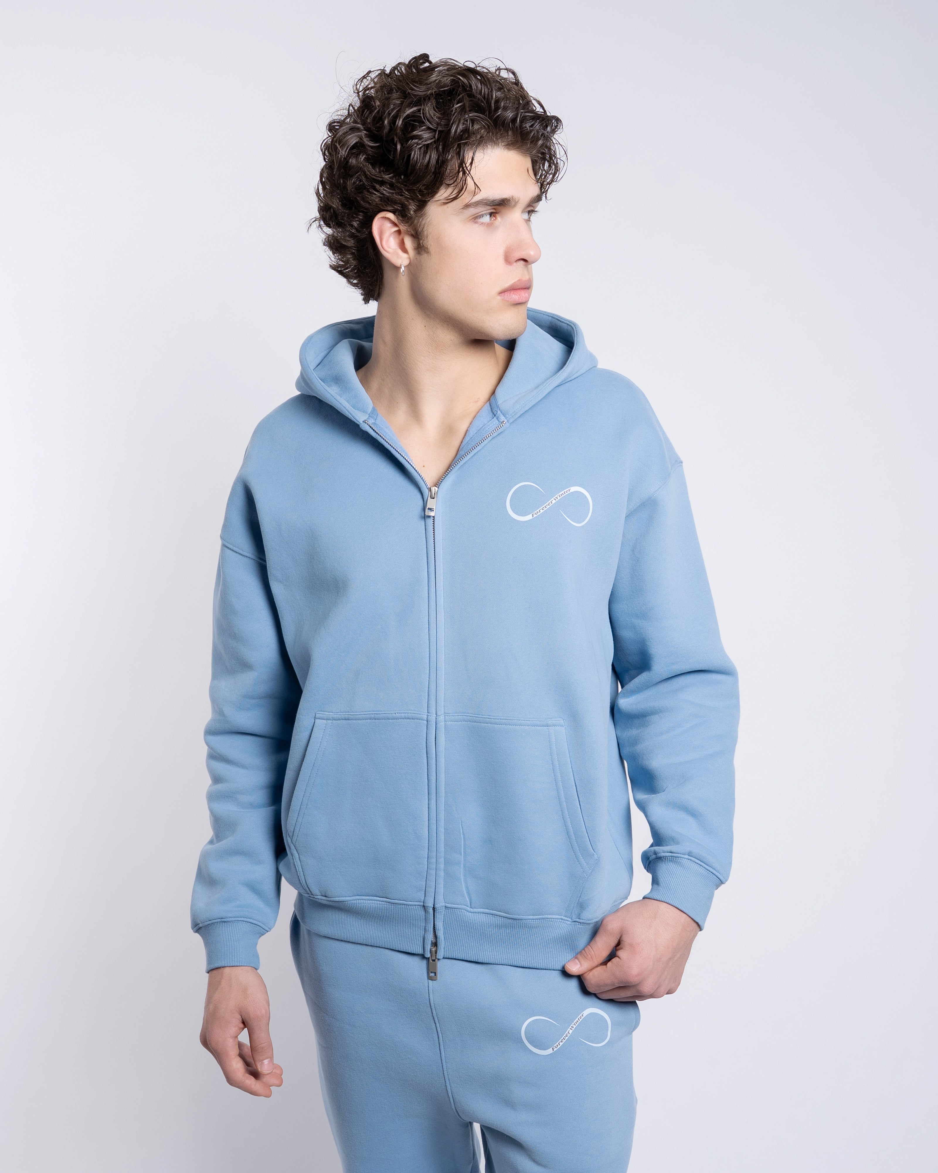 Forever Cozy Zip Hoodie - Ice Blue (Men's)-1
