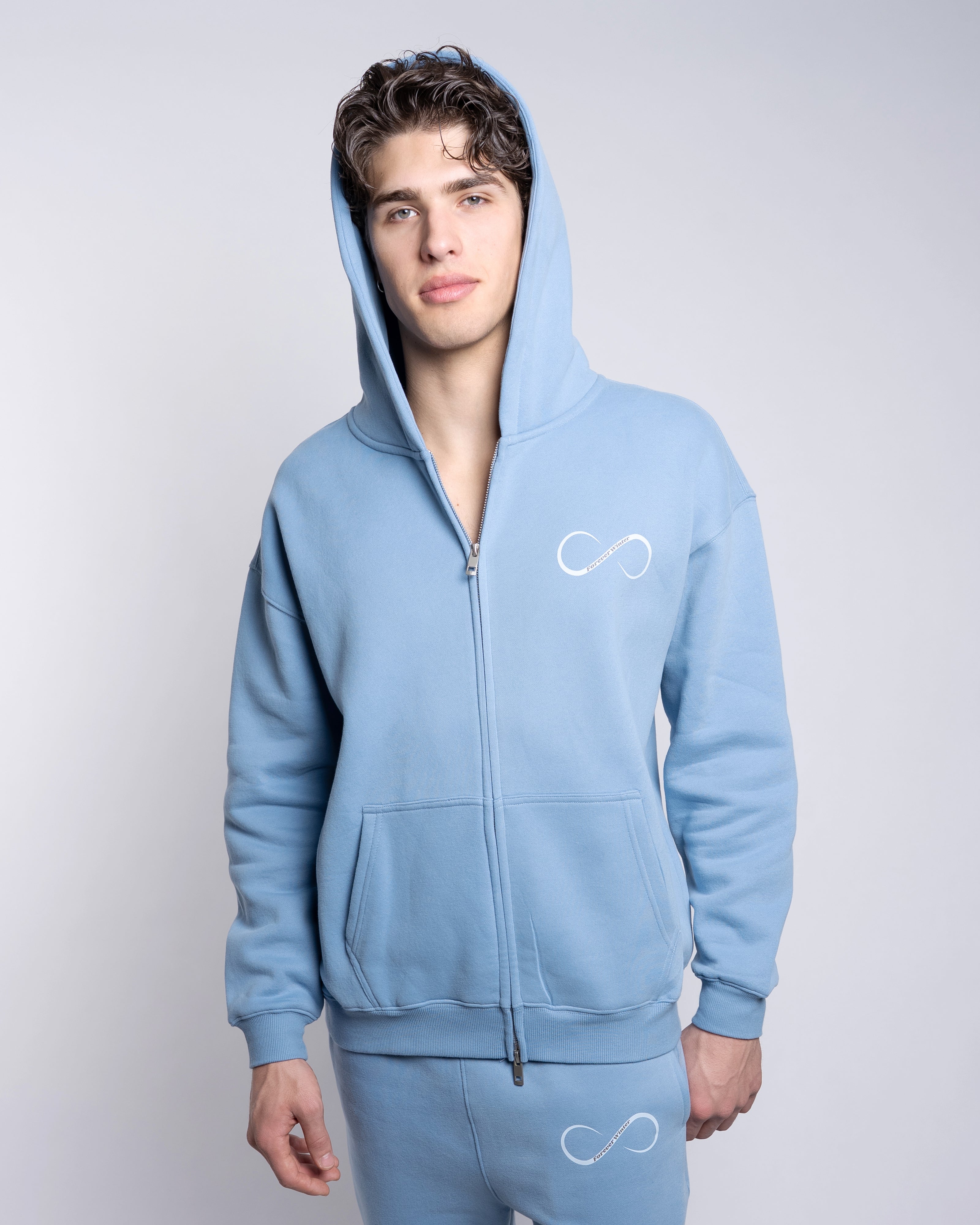 Forever Cozy Zip Hoodie - Ice Blue (Men's)-4