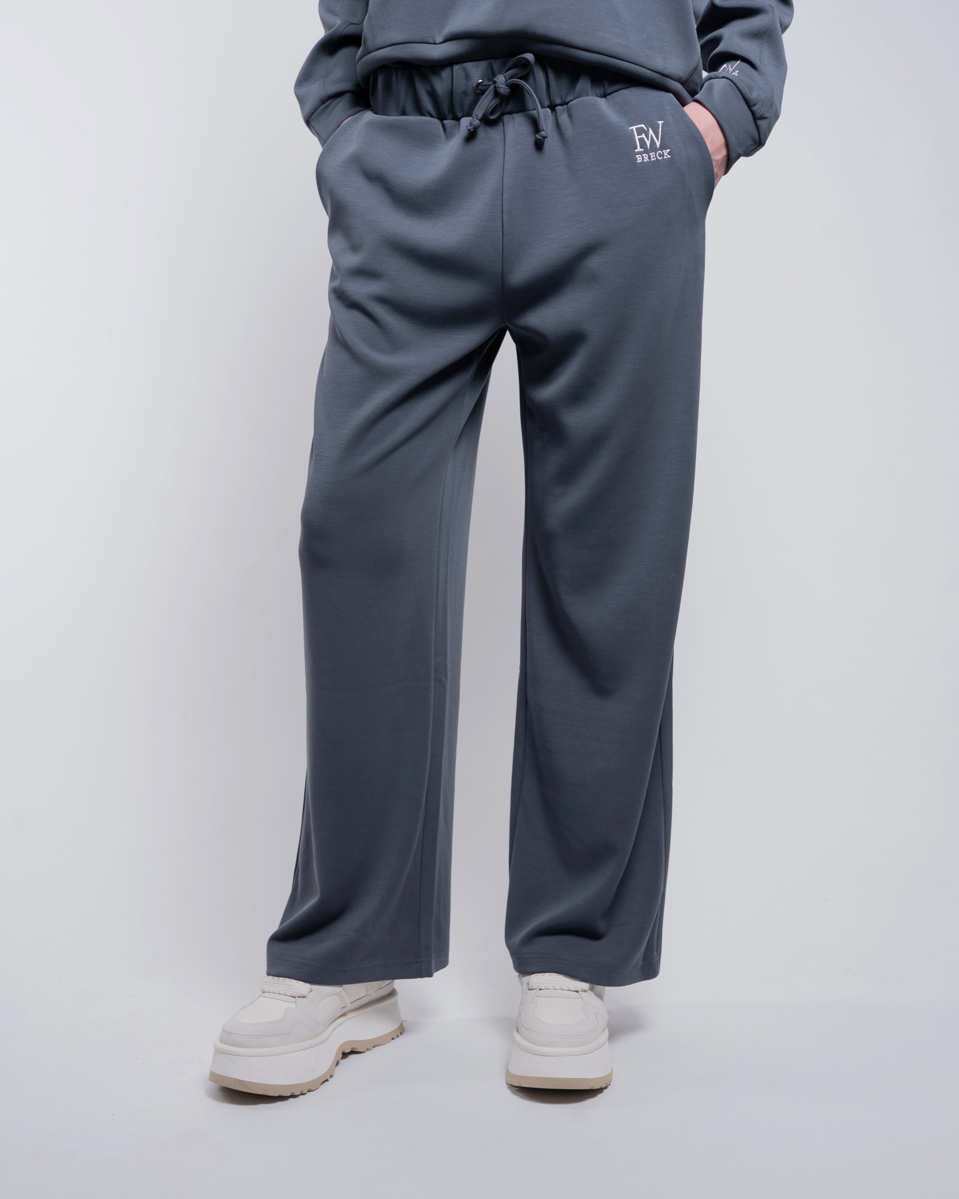 CloudSoft Wide Leg Pants - Storm Slate Gray
