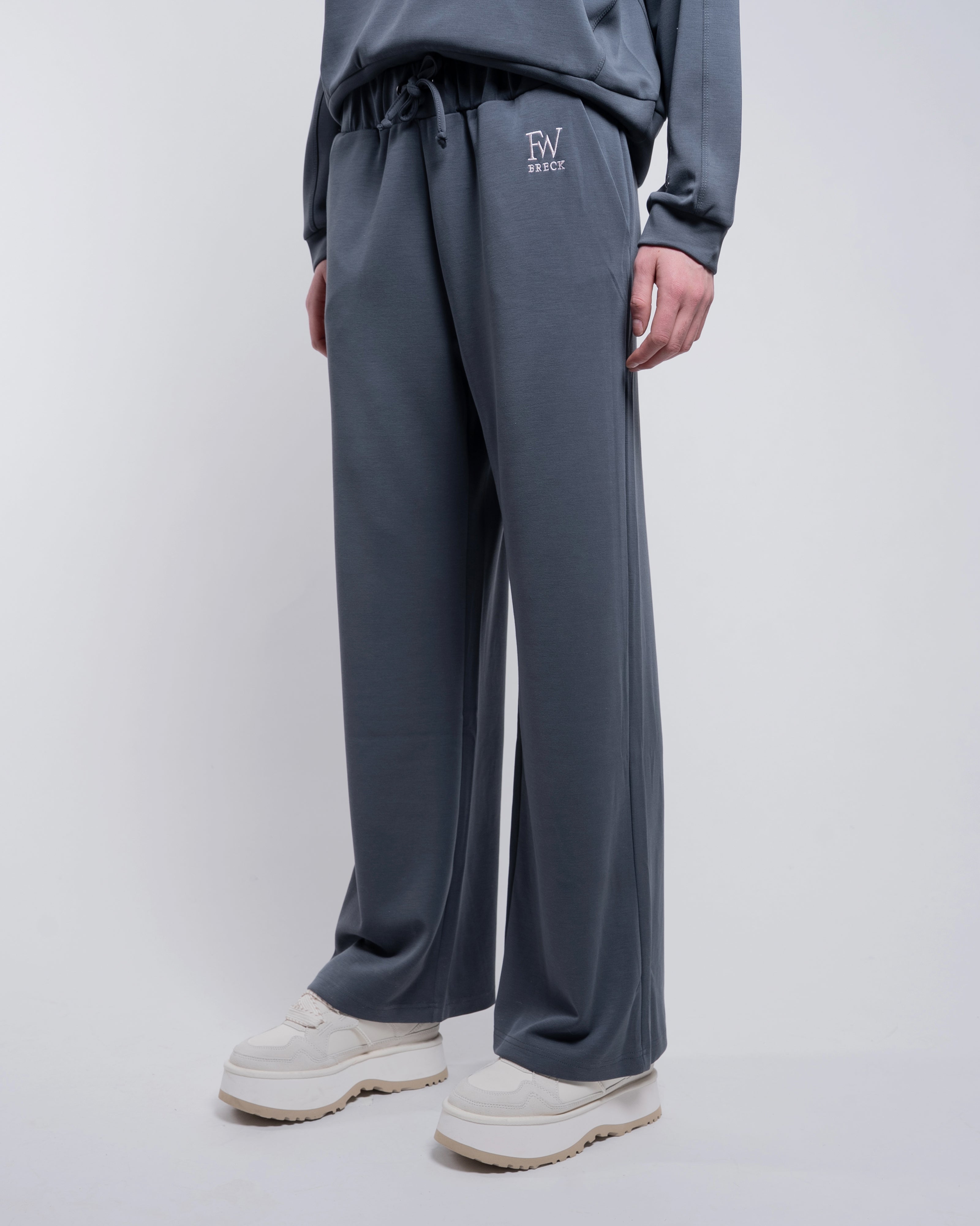 CloudSoft Wide Leg Pants - Storm Slate Gray-2