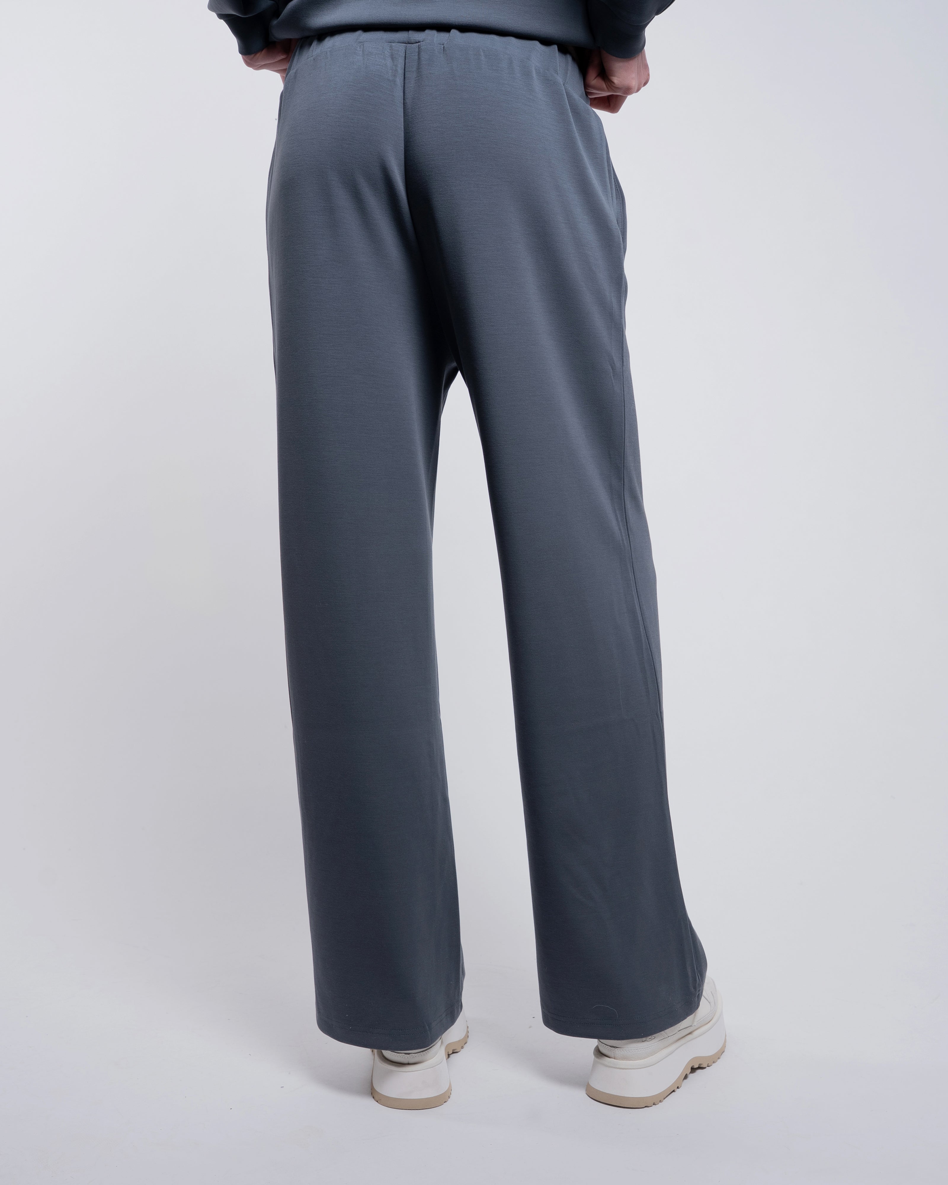 CloudSoft Wide Leg Pants - Storm Slate Gray-3