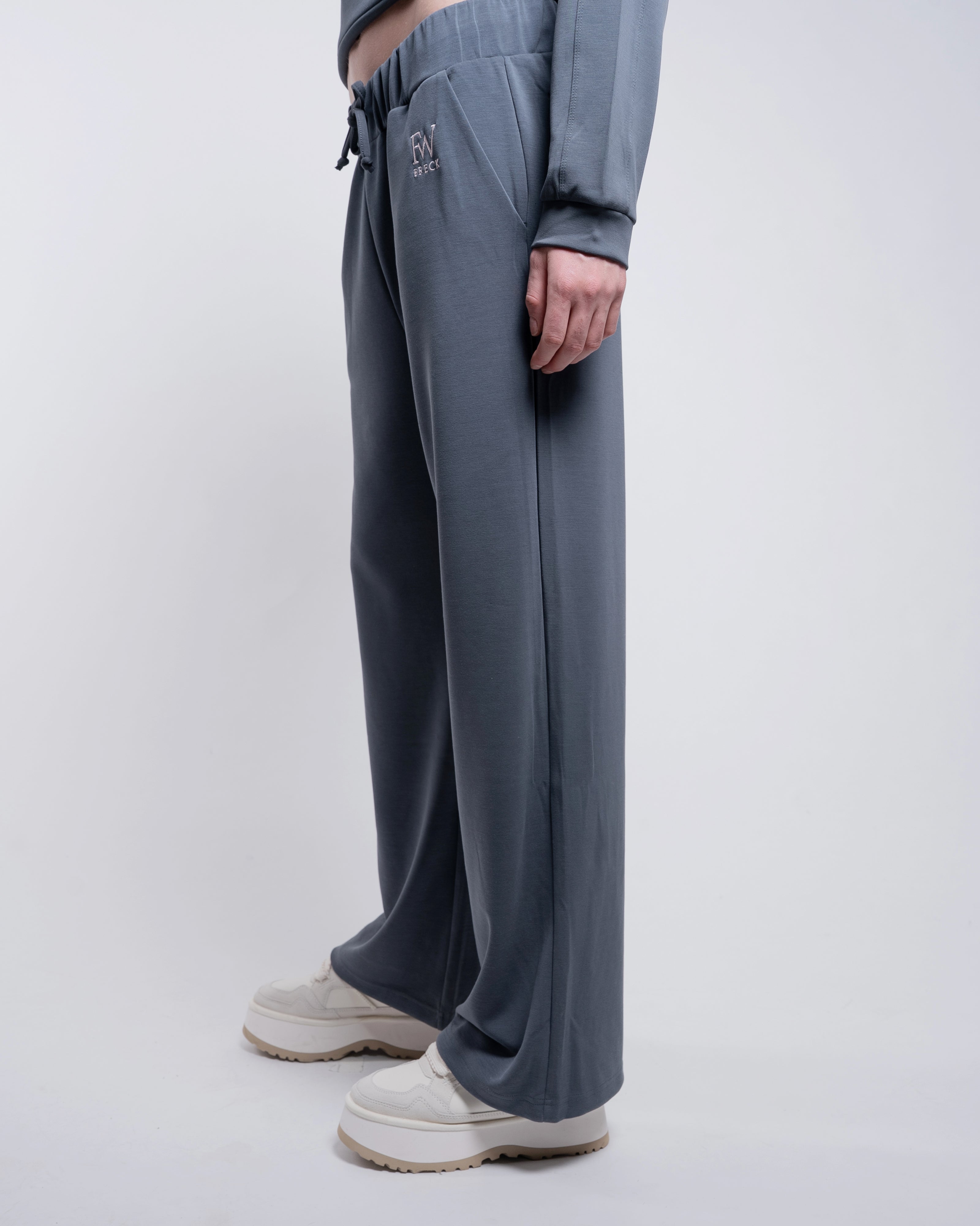 CloudSoft Wide Leg Pants - Storm Slate Gray-4
