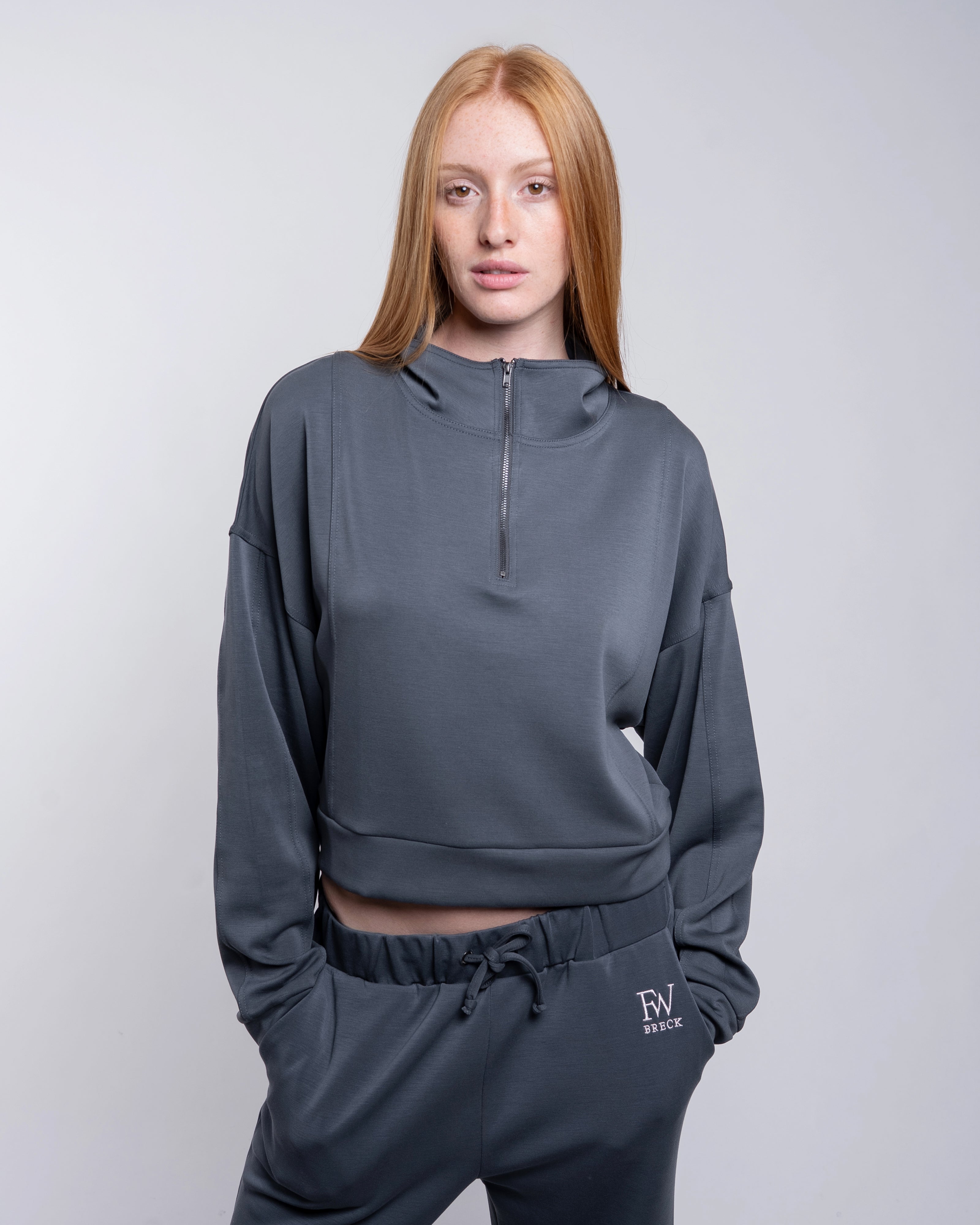 CloudSoft Quarter Zip - Storm Slate Gray-1