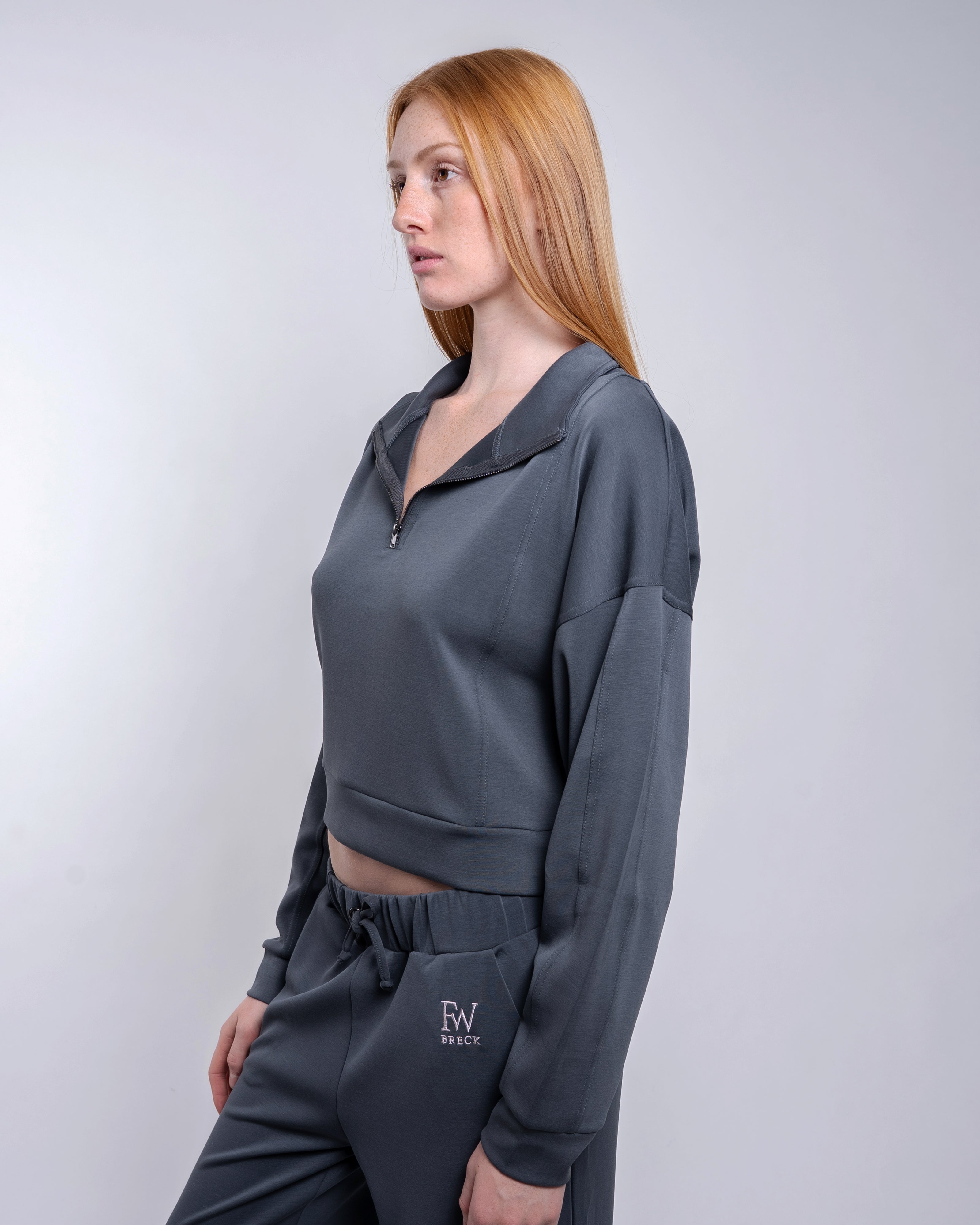 CloudSoft Quarter Zip - Storm Slate Gray-2
