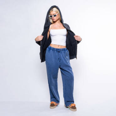 FW Acid Wash Pants Denim Blue