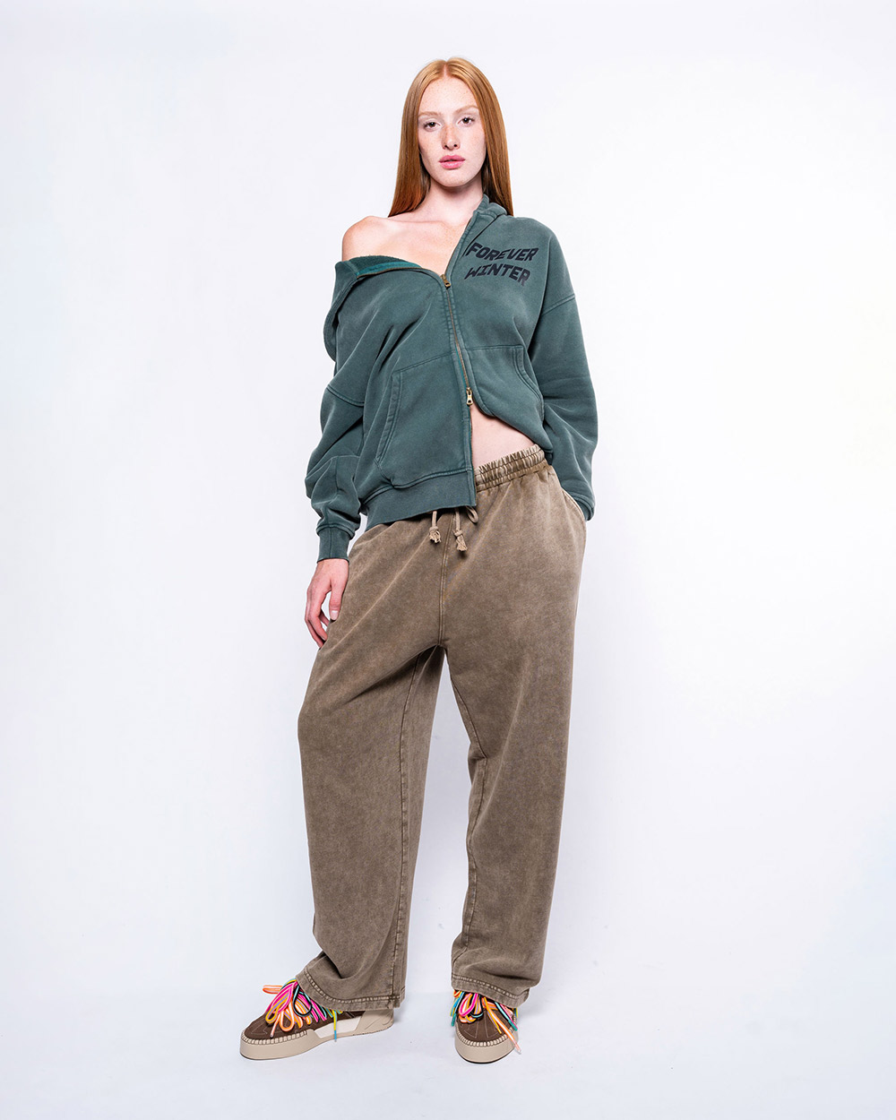 FW Heavy Full Zip Hoodie Forest Green - Image 4