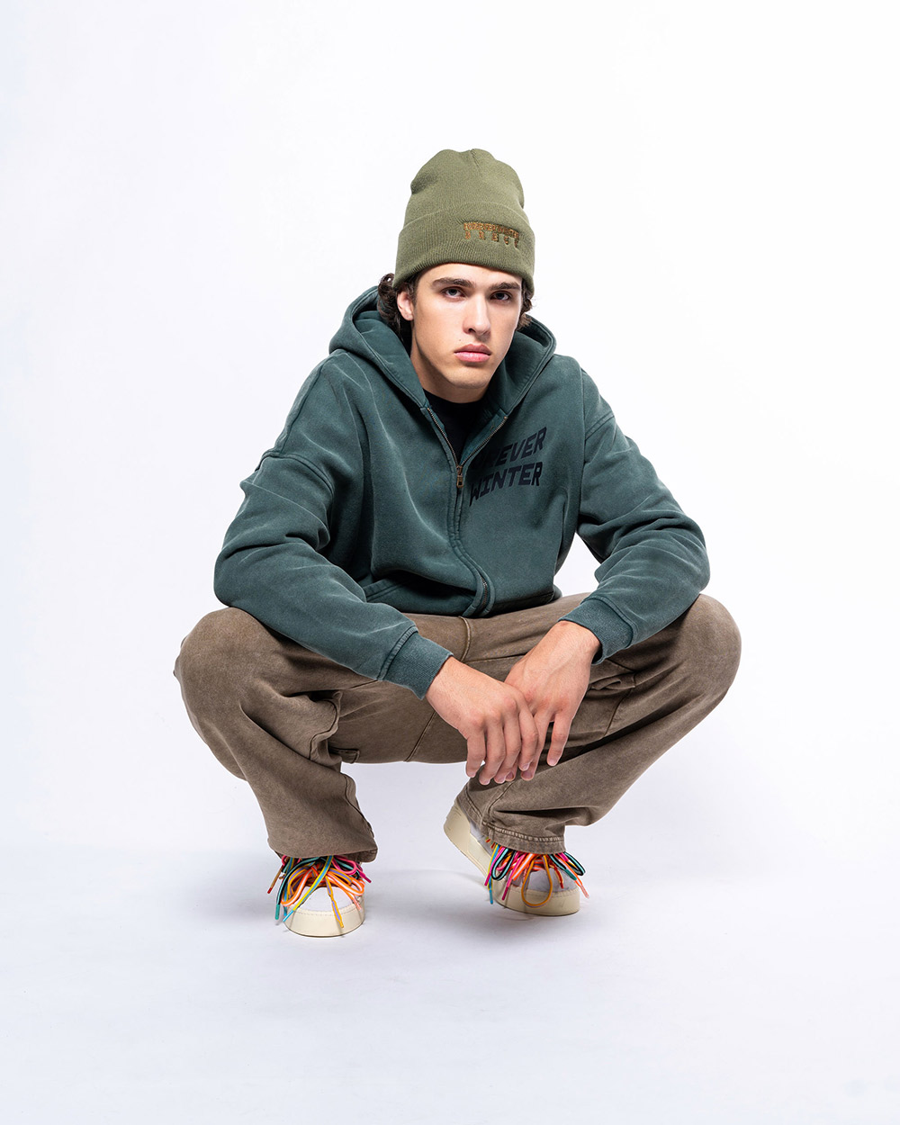 FW Heavy Full Zip Hoodie Forest Green - Image 5