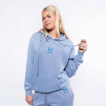 FW Hoodie Burnout Fleece Denim Blue